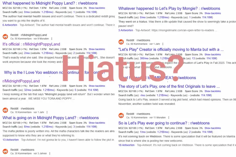 Webtoon Hiatus Communication